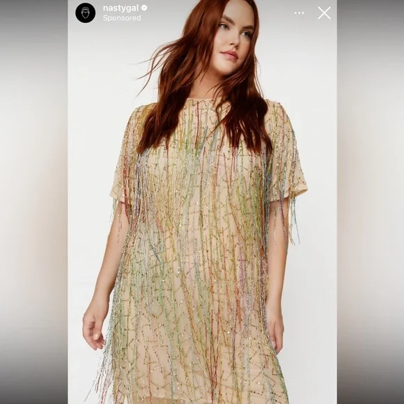 Nasty Gal Tassel Beaded Shift Dress - Picture 5 of 5